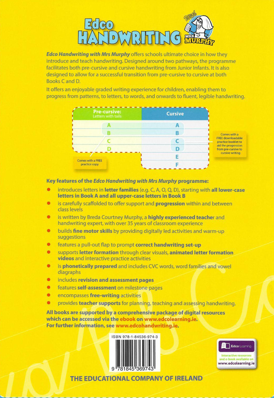 Handwriting B - Cursive with practice copy - Senior Infants by Edco on Schoolbooks.ie