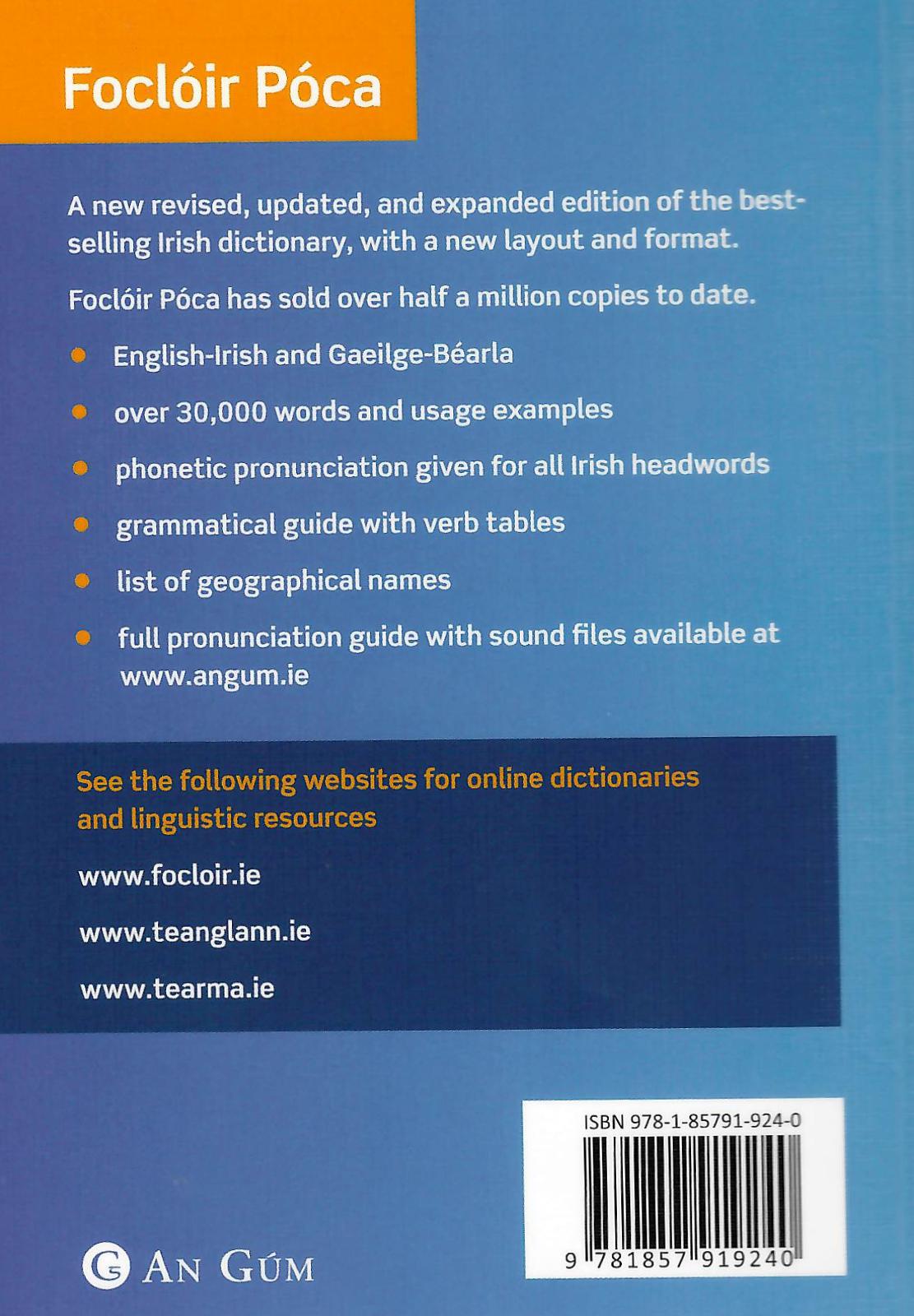 An Foclóir Póca - Irish Dictionary - New Edition by An Gum on Schoolbooks.ie
