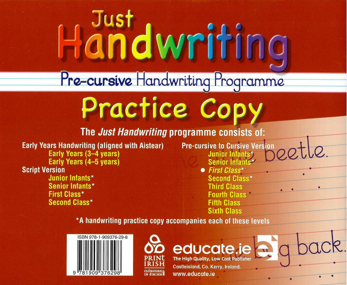 Just Handwriting - 1st Class by Educate.ie on Schoolbooks.ie