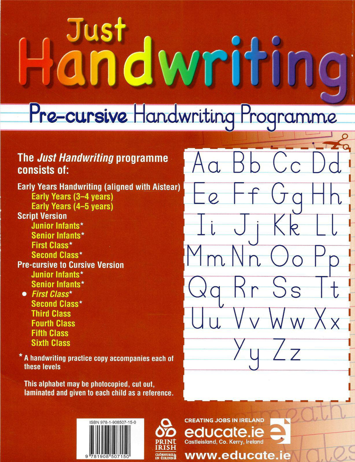 Just Handwriting - 1st Class by Educate.ie on Schoolbooks.ie