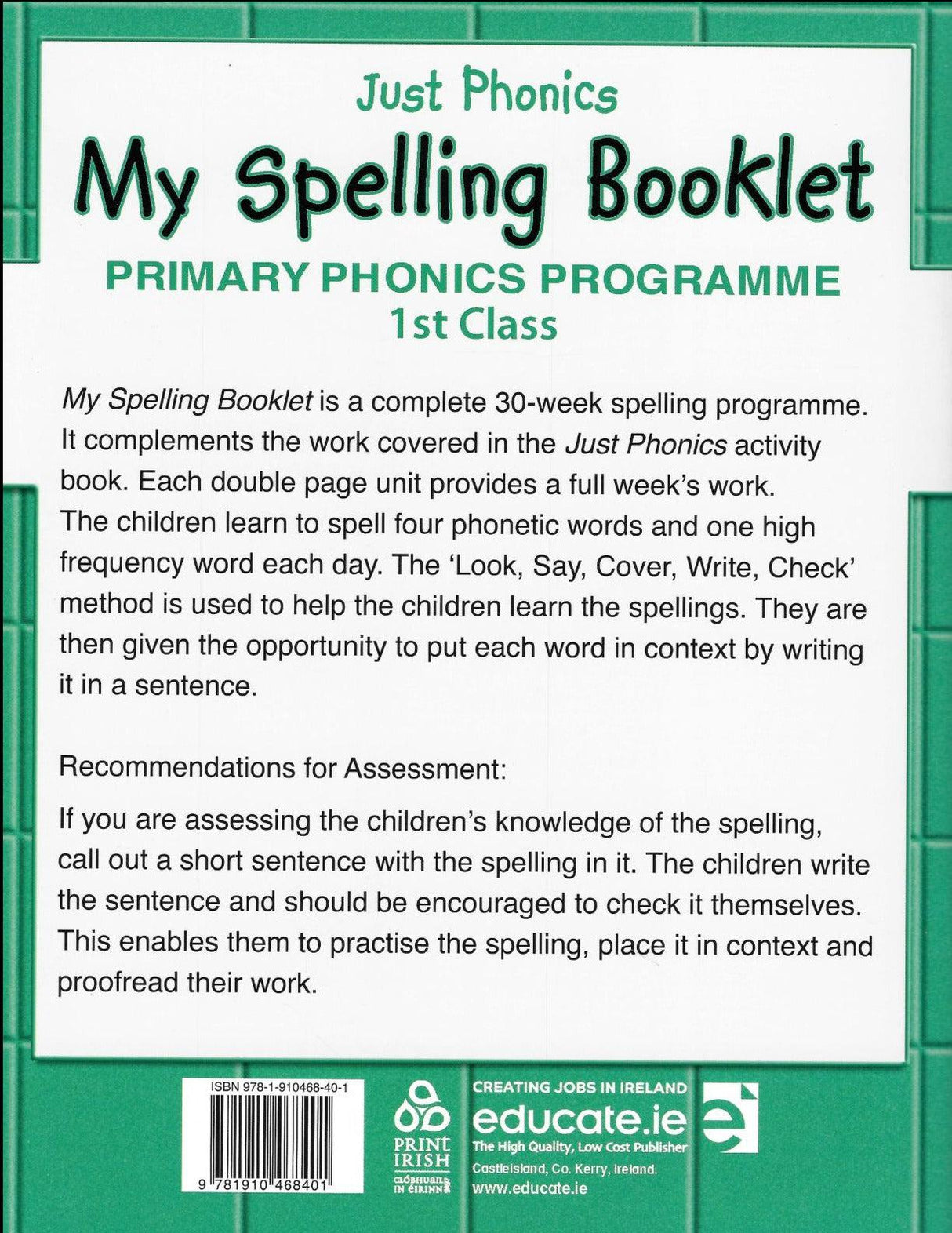 Just Phonics 1st Class by Educate.ie on Schoolbooks.ie