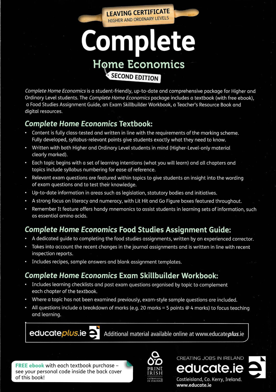 Complete Home Economics - Textbook & Food Studies Assignment Guide & Exam Skillbuilder Workbook - Set - 2nd / New Edition (2020) by Educate.ie on Schoolbooks.ie