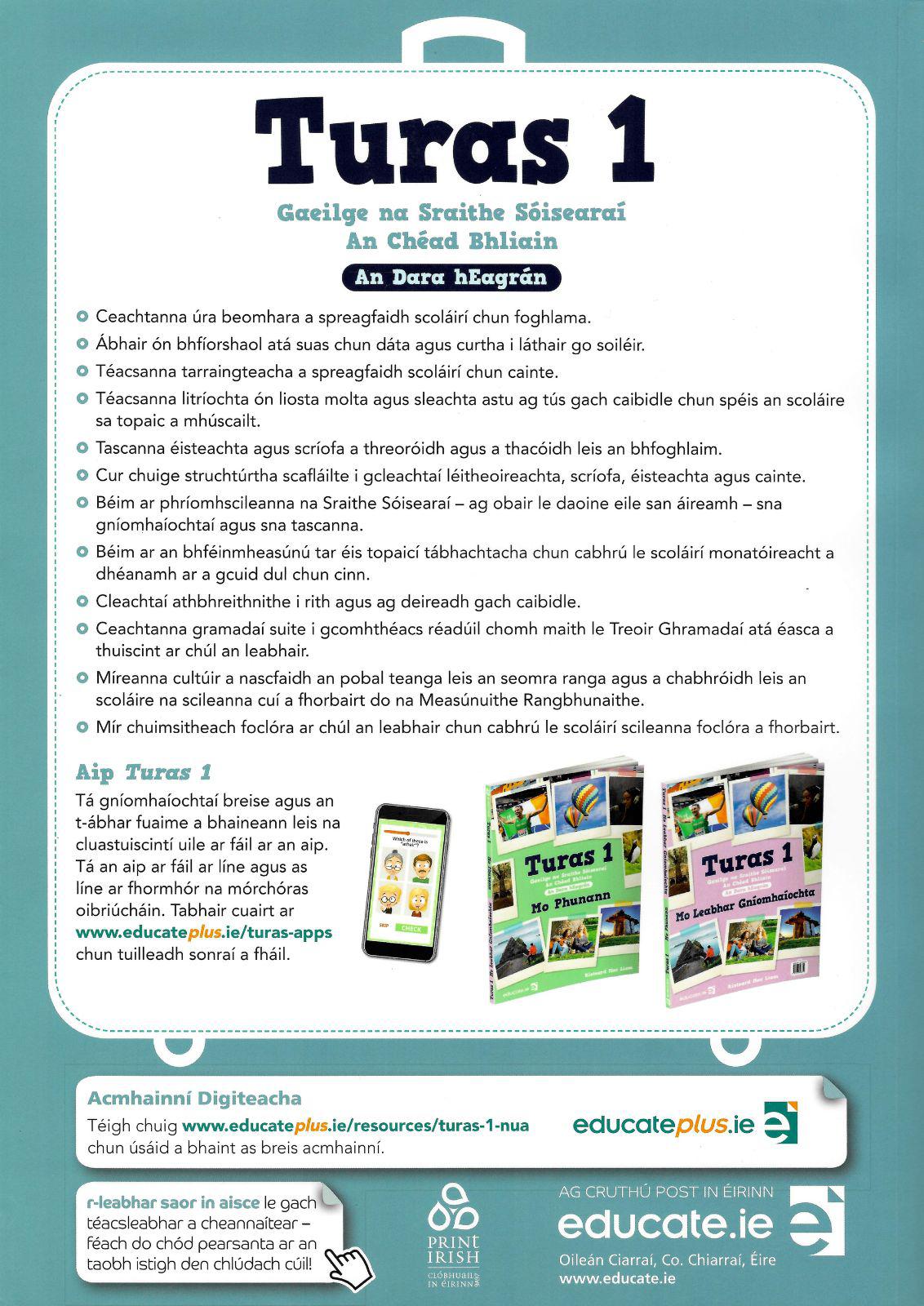 Turas 1 - Textbook & Portfolio & Activity Book - Set - 2nd / New Edition (2021) by Educate.ie on Schoolbooks.ie