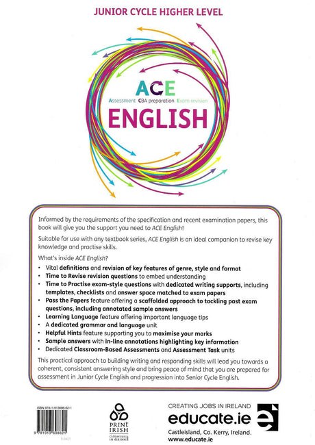 ACE (Assessment, CBA Preparation & Exam Revision) - English by Educate.ie on Schoolbooks.ie