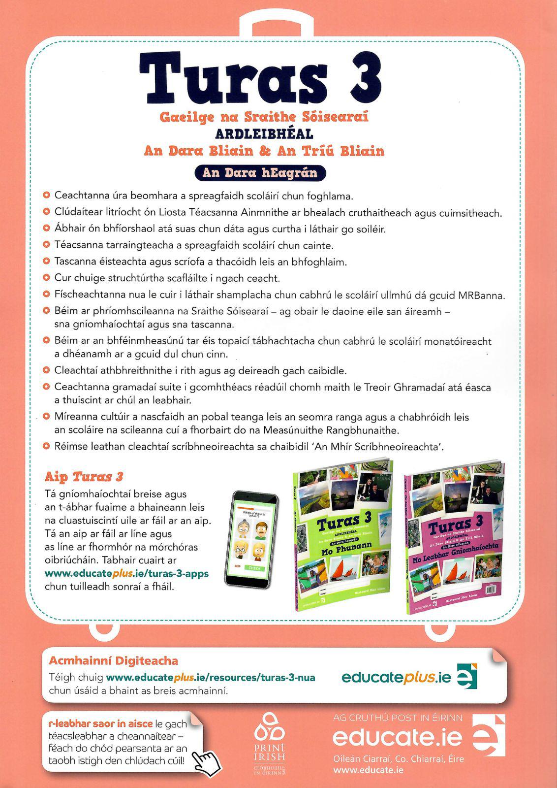 Turas 3 - Junior Cycle Irish - Textbook, Portfolio and Activity Book - Set - 2nd / New Edition (2022) by Educate.ie on Schoolbooks.ie
