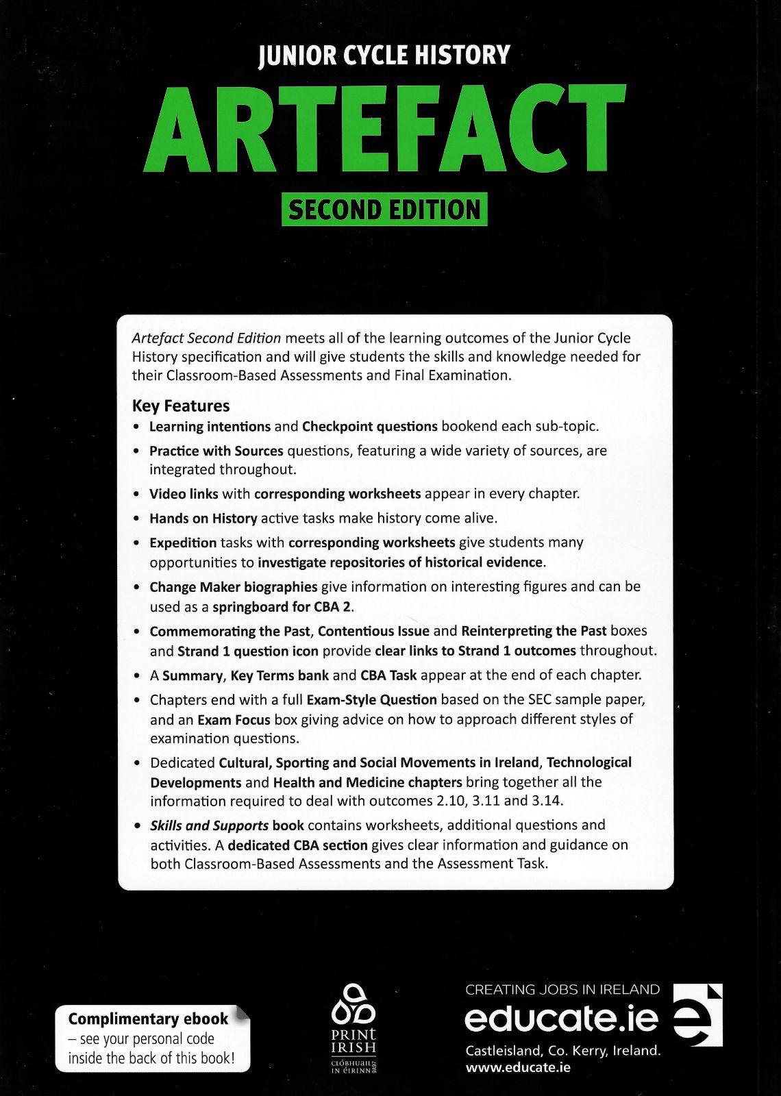 Artefact - Junior Cycle History - Textbook & Skills and Supports Book - Set - 2nd / New Edition (2022) by Educate.ie on Schoolbooks.ie