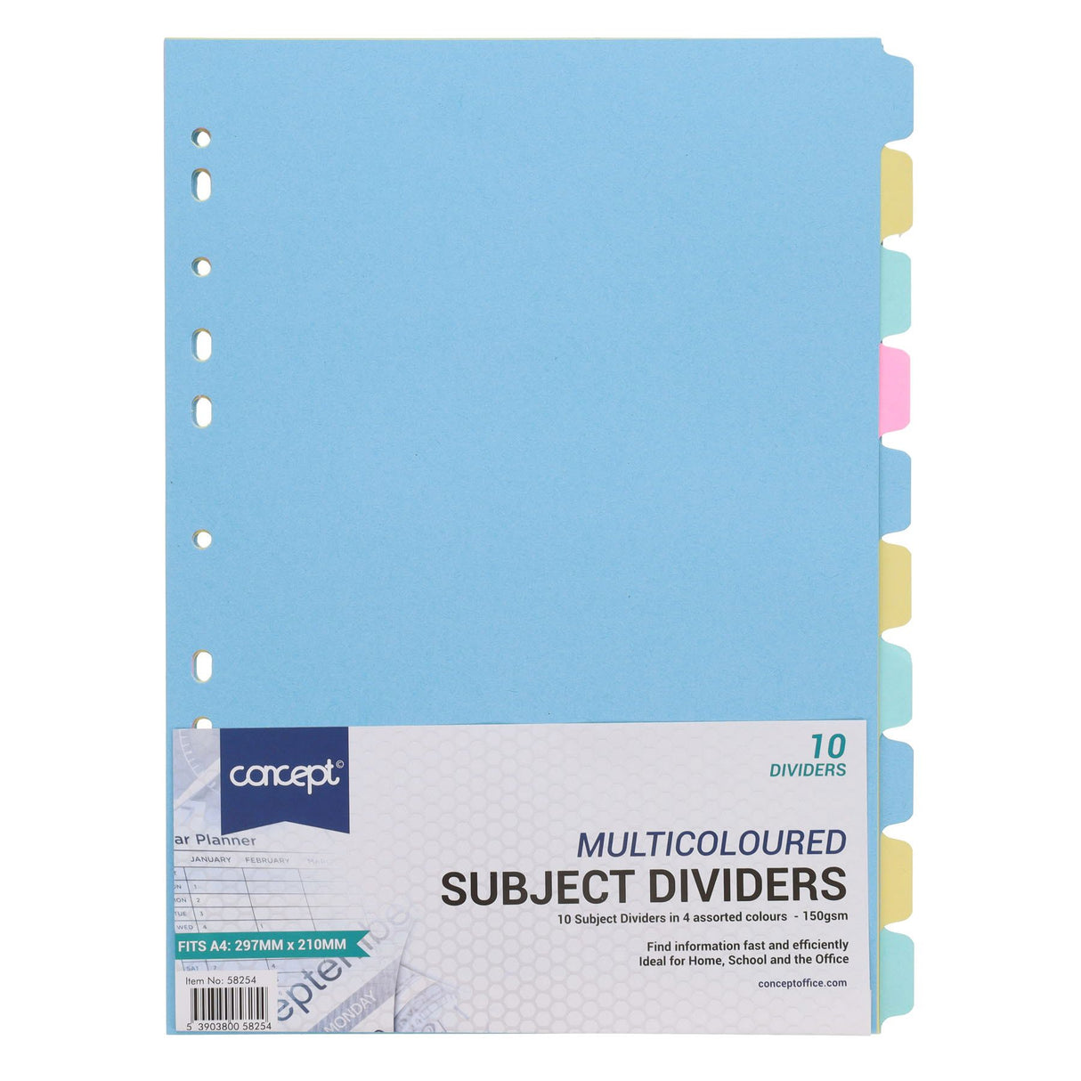 ■ Concept - Subject Dividers - 10 Part - 150gsm by Concept on Schoolbooks.ie