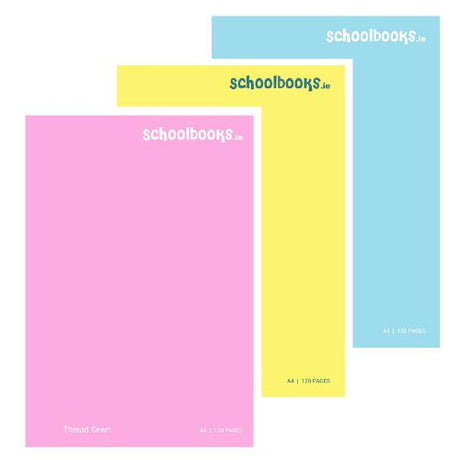 Schoolbooks.ie - A4 Hardback Notebook - 160 Page - 3 Pack - Pastels by Schoolbooks.ie on Schoolbooks.ie