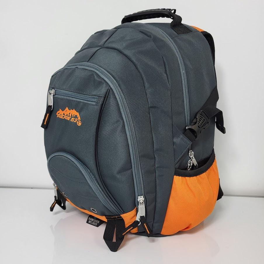 Ridge 53 - Bolton Backpack - Grey and Orange by Ridge 53 on Schoolbooks.ie