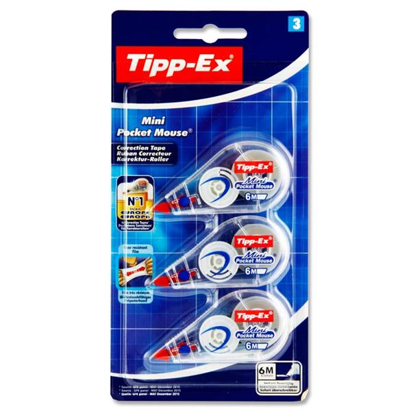 Tipp-Ex - Correction Tape - Mini Pocket Mouse - Pack of 3 by Tipp-Ex on Schoolbooks.ie