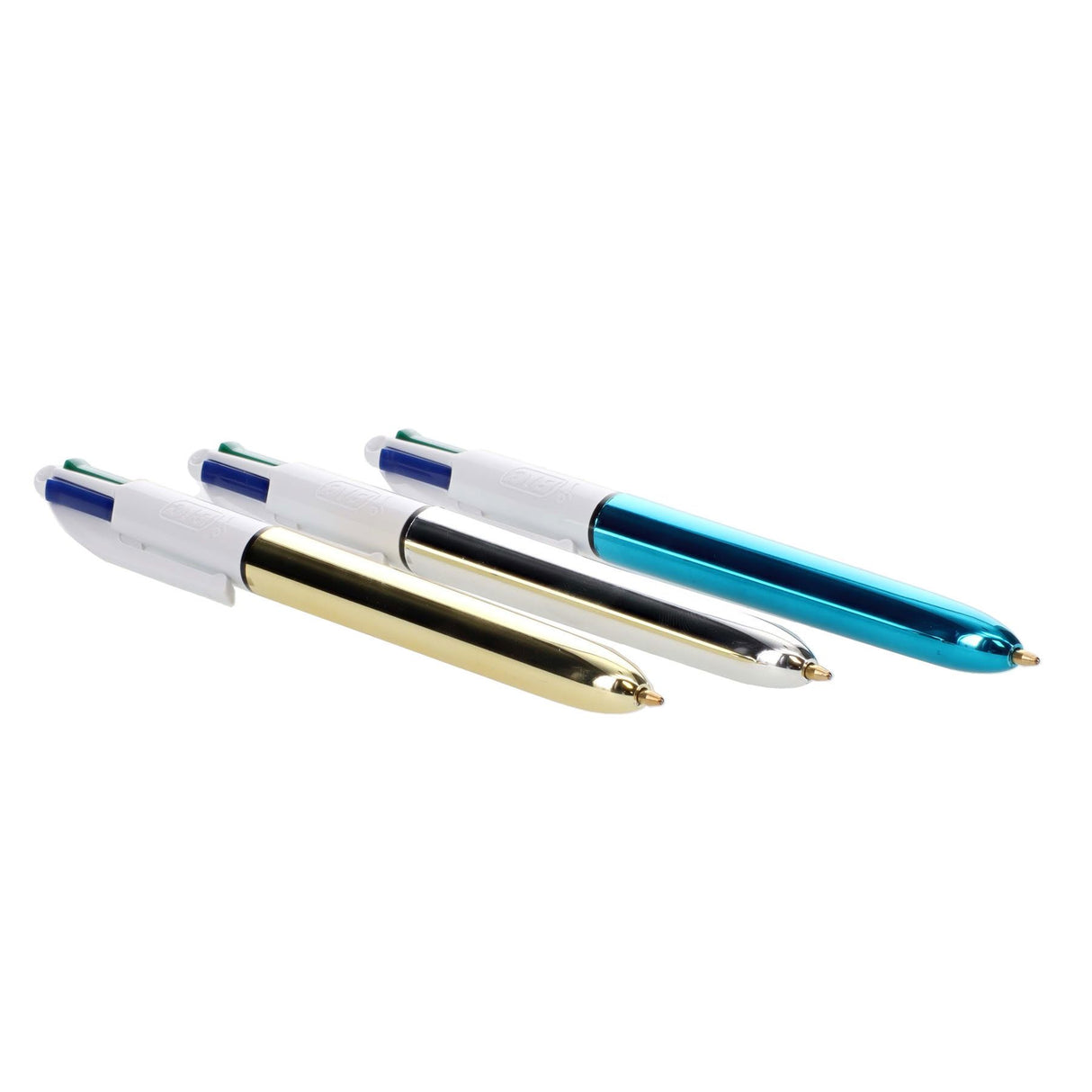 BIC - 4 Colour Ballpoint Pens - Shine - Pack of 3 Assorted Colours by BIC on Schoolbooks.ie