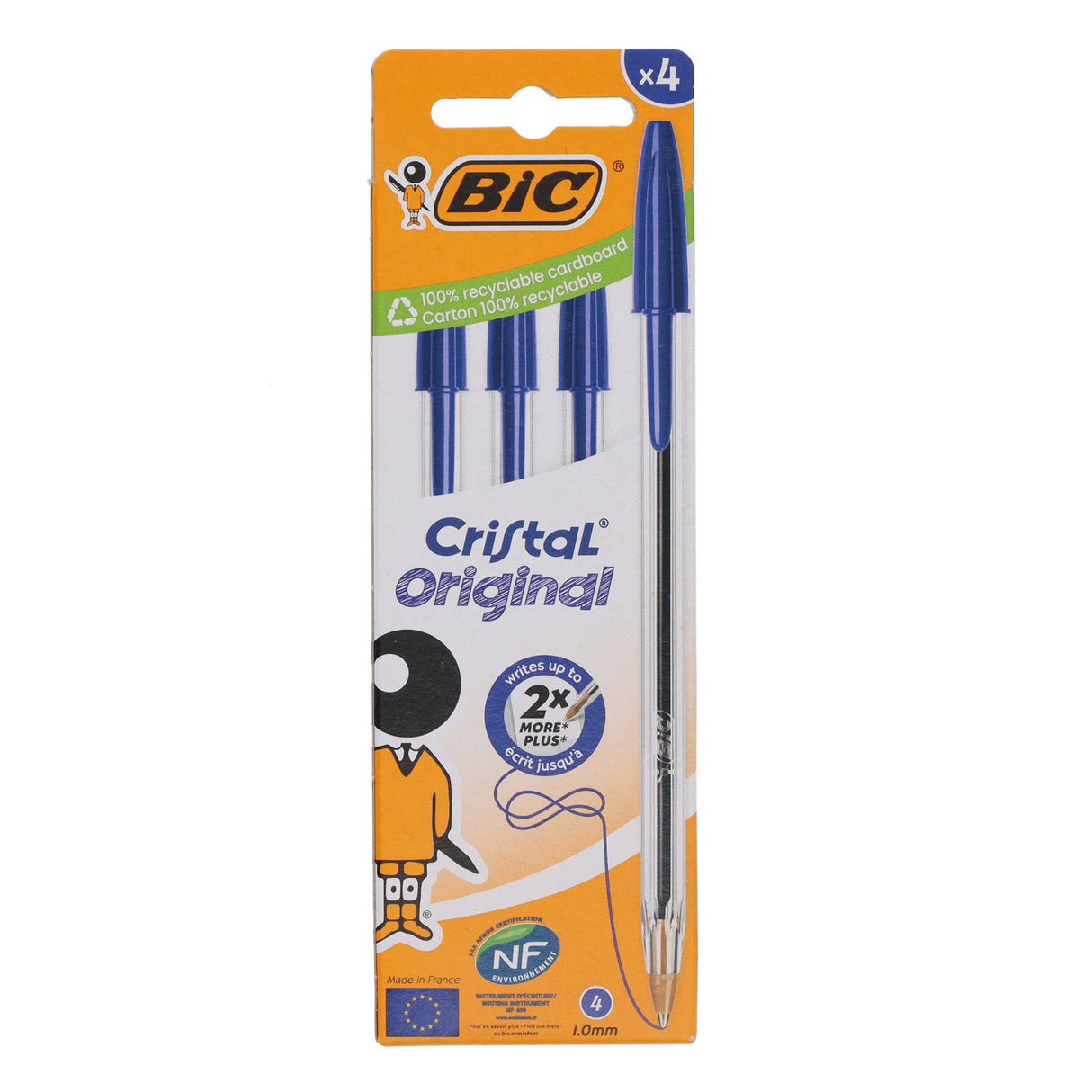 ■ BIC - Cristal Original Ballpoint Pens - Blue - Pack of 4 by BIC on Schoolbooks.ie