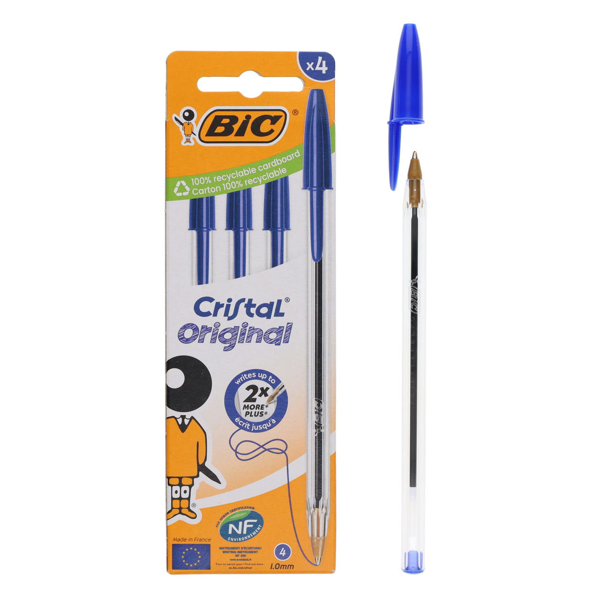 ■ BIC - Cristal Original Ballpoint Pens - Blue - Pack of 4 by BIC on Schoolbooks.ie