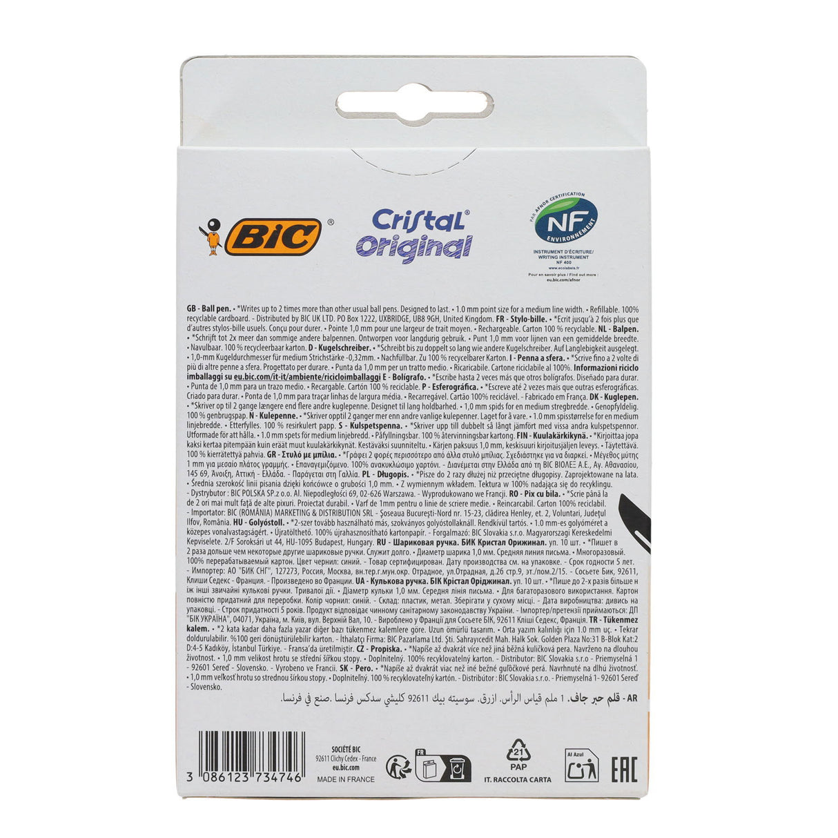 BIC - Cristal Original Ballpoint Pens - Blue - Pack of 10 by BIC on Schoolbooks.ie