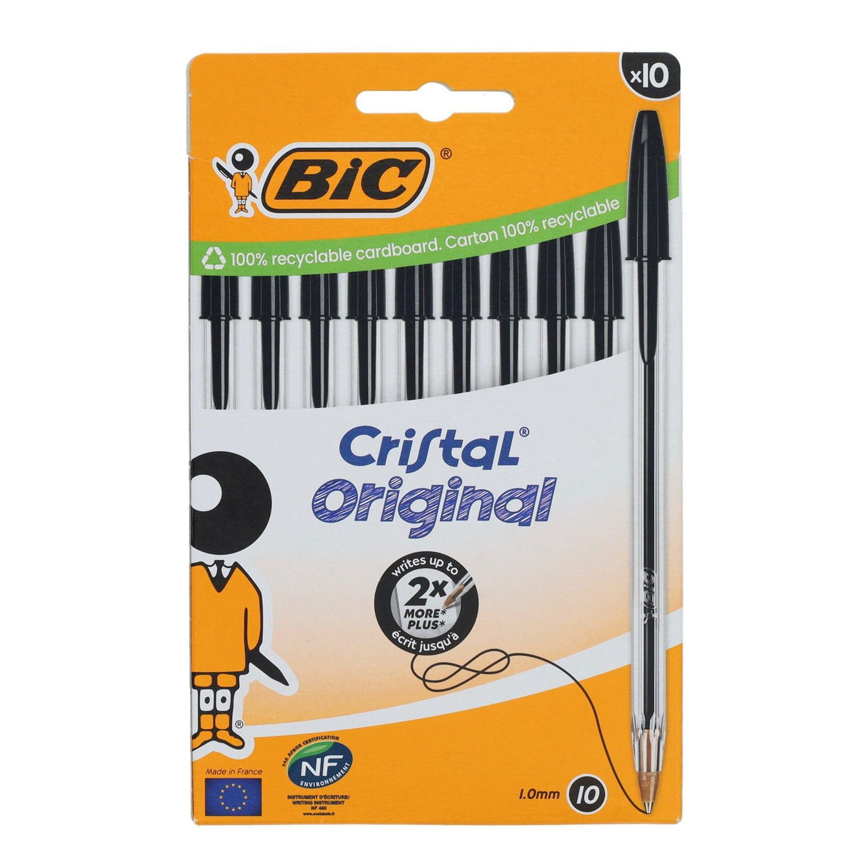 BIC - Cristal Original Ballpoint Pens - Black - Pack of 10 by BIC on Schoolbooks.ie