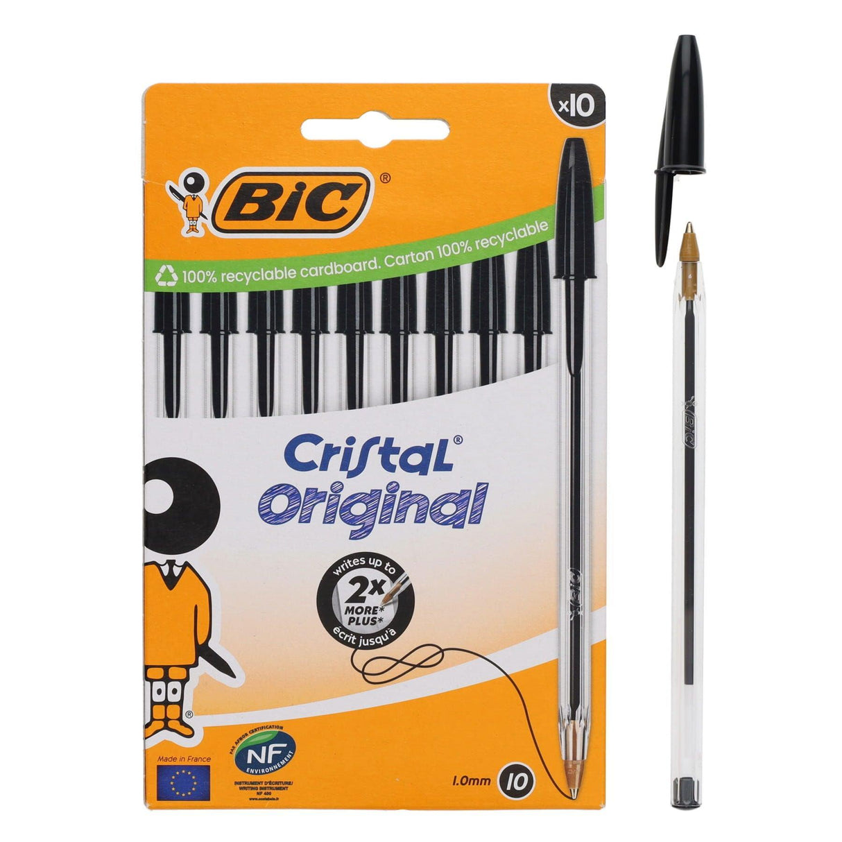 BIC - Cristal Original Ballpoint Pens - Black - Pack of 10 by BIC on Schoolbooks.ie