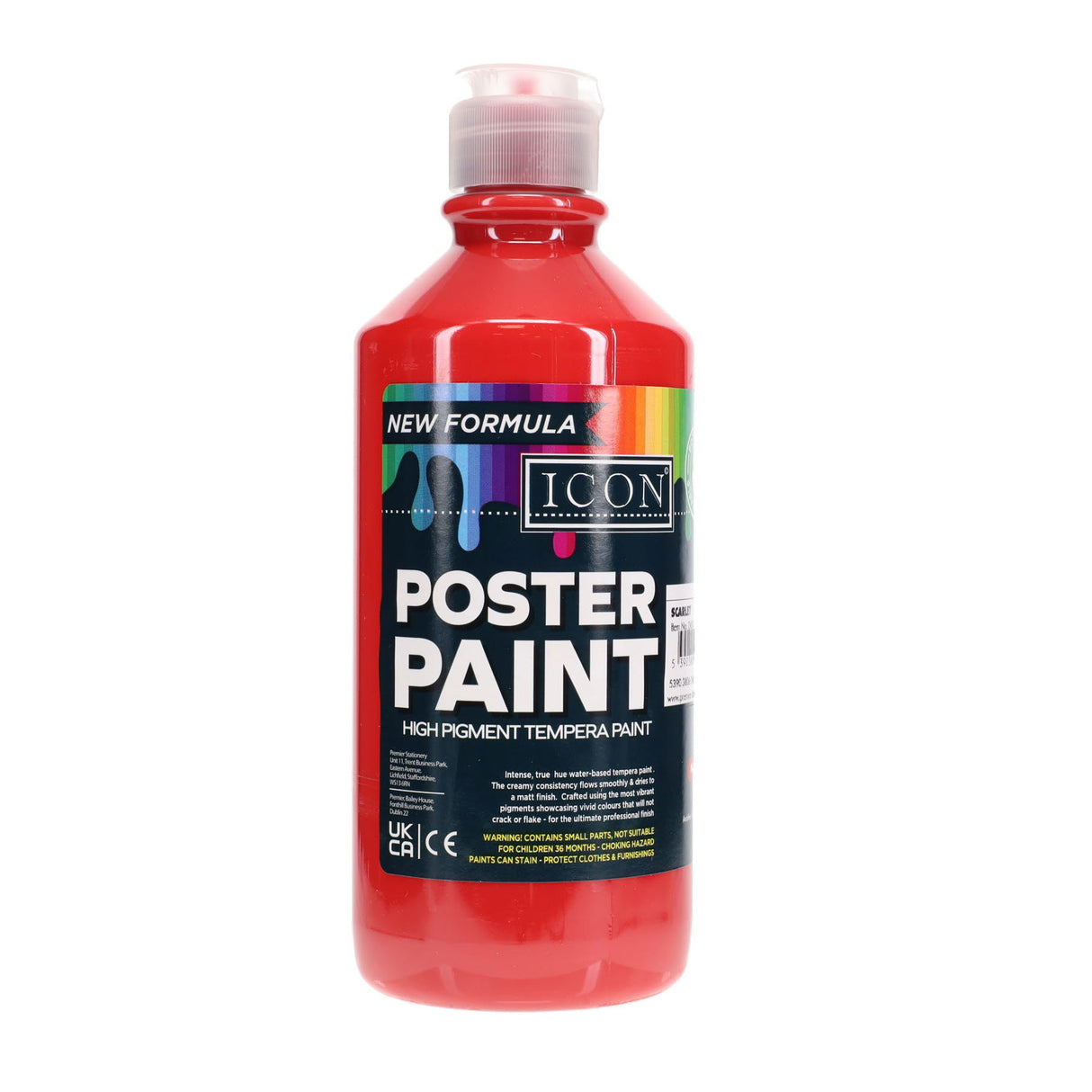 Icon - Poster Paint - 500ml - Scarlet Red by Icon on Schoolbooks.ie