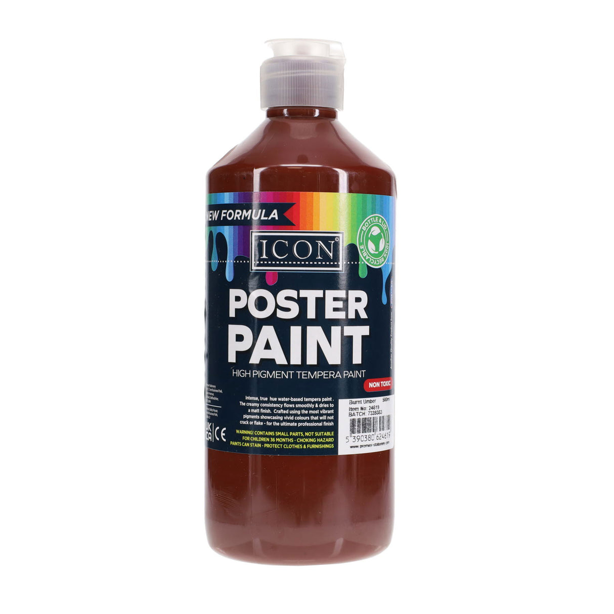 Icon - Poster Paint - 500ml - Burnt Umber - Brown by Icon on Schoolbooks.ie