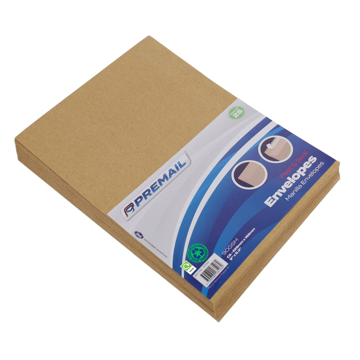 Premail - Peel & Seal Envelopes - C5 - Manilla - Pack of 25 by Premail on Schoolbooks.ie