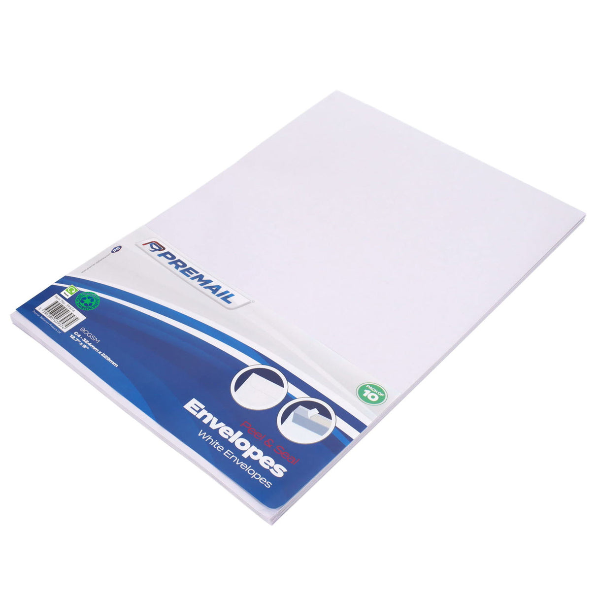 Premail - Peel & Seal Envelopes - C4 - White - Pack of 10 by Premail on Schoolbooks.ie