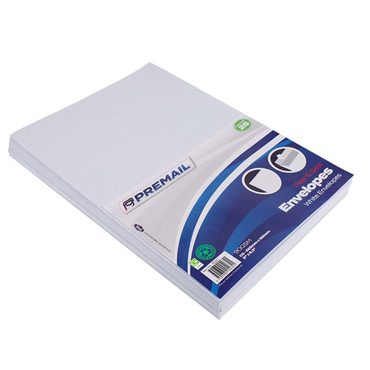 Premail - Peel & Seal Envelopes - C5 - White - Pack of 25 by Premail on Schoolbooks.ie