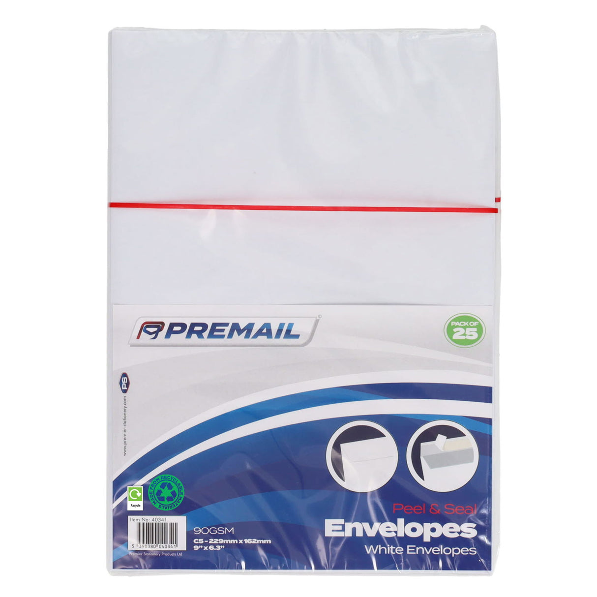 Premail - Peel & Seal Envelopes - C5 - White - Pack of 25 by Premail on Schoolbooks.ie