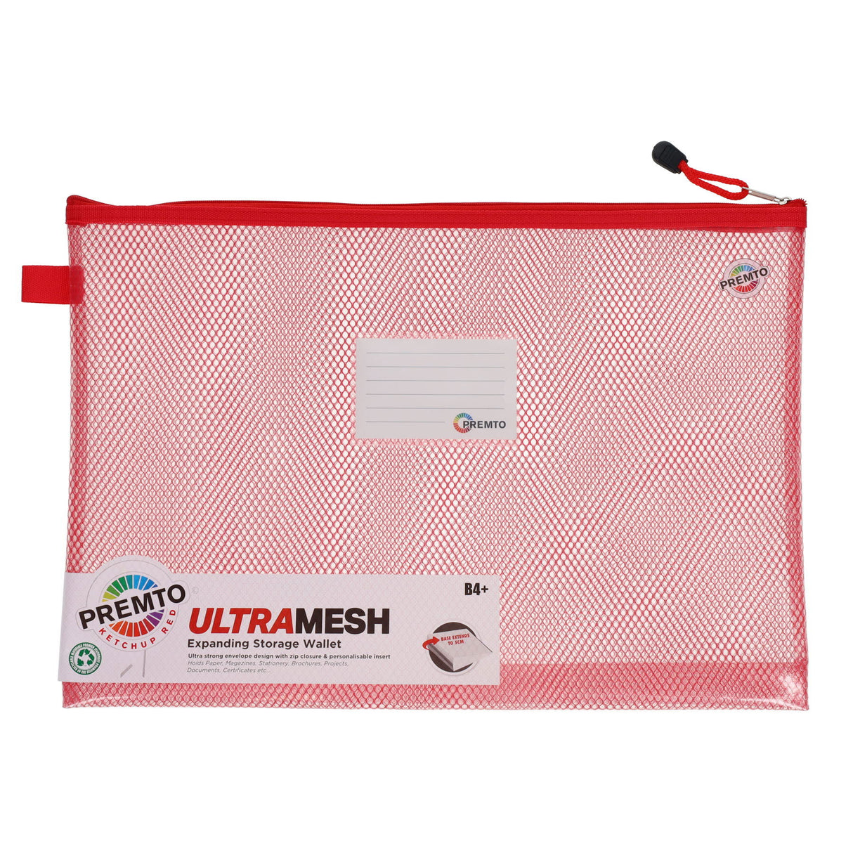■ Premto - B4+ Ultramesh Expanding Wallet - Ketchup Red by Premto on Schoolbooks.ie