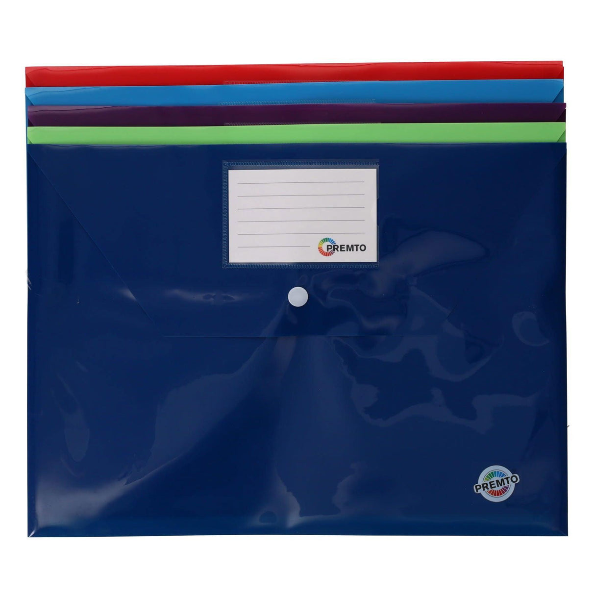 Premto - Button Document Wallets - A4 - Pack of 5 by Premto on Schoolbooks.ie