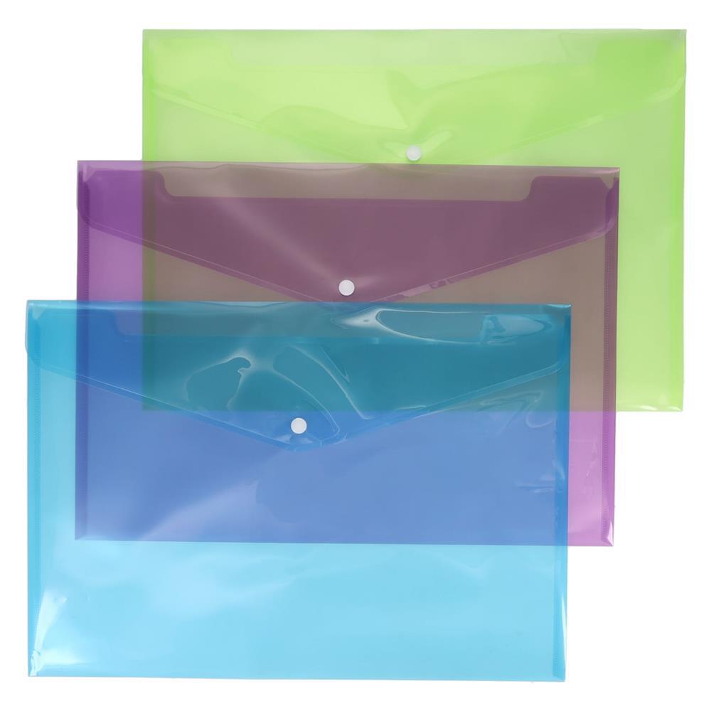 Concept - Button Document Wallets - A3 - Pack of 3 by Concept on Schoolbooks.ie