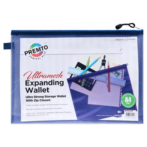 Premto - B4+ Ultramesh Expanding Wallet - Admiral Blue by Premto on Schoolbooks.ie