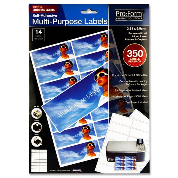 Pro:Form - Address Labels - Page of 14 - 25 Sheets by Pro:Form on Schoolbooks.ie