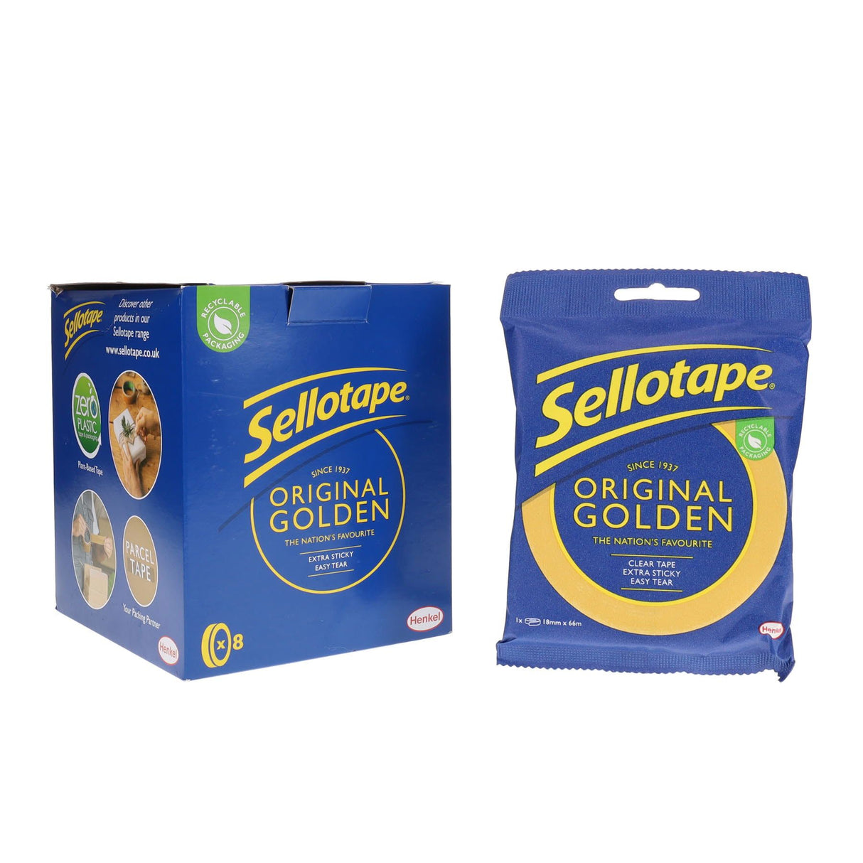 Sellotape - 18mm x 66m - Original Golden Tape by Sellotape on Schoolbooks.ie