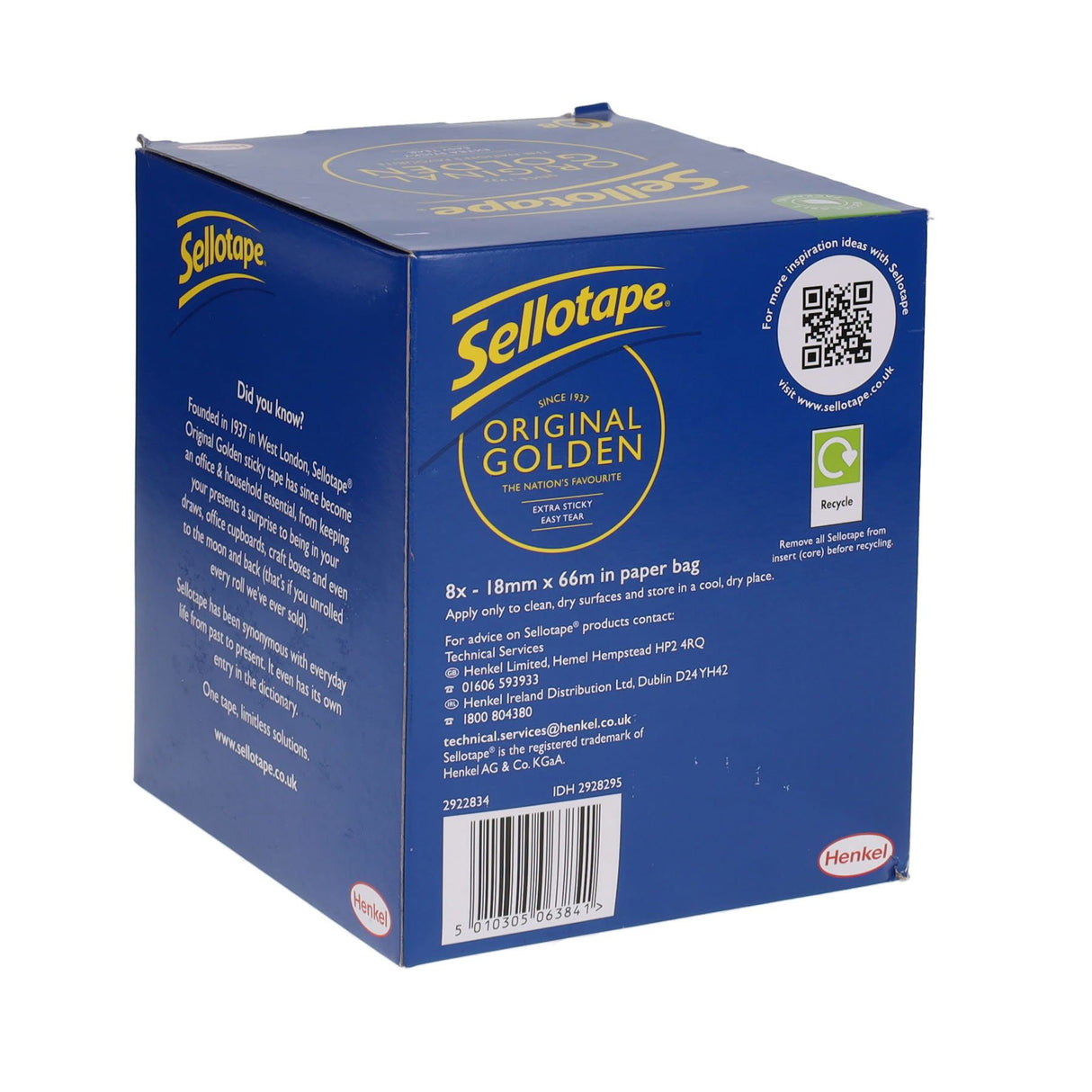 Sellotape - 18mm x 66m - Original Golden Tape by Sellotape on Schoolbooks.ie