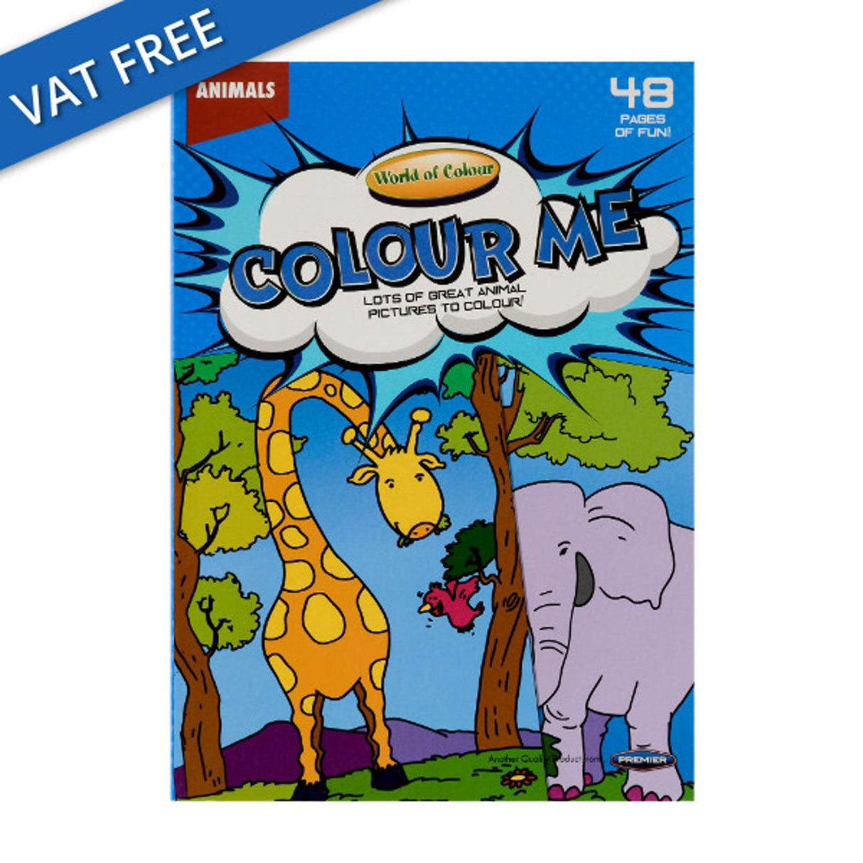 A4 48 Page Colour Fun Perforated Colouring Book - Animals by World of Colour on Schoolbooks.ie