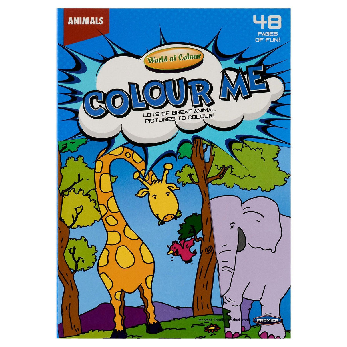 A4 48 Page Colour Fun Perforated Colouring Book - Animals by World of Colour on Schoolbooks.ie
