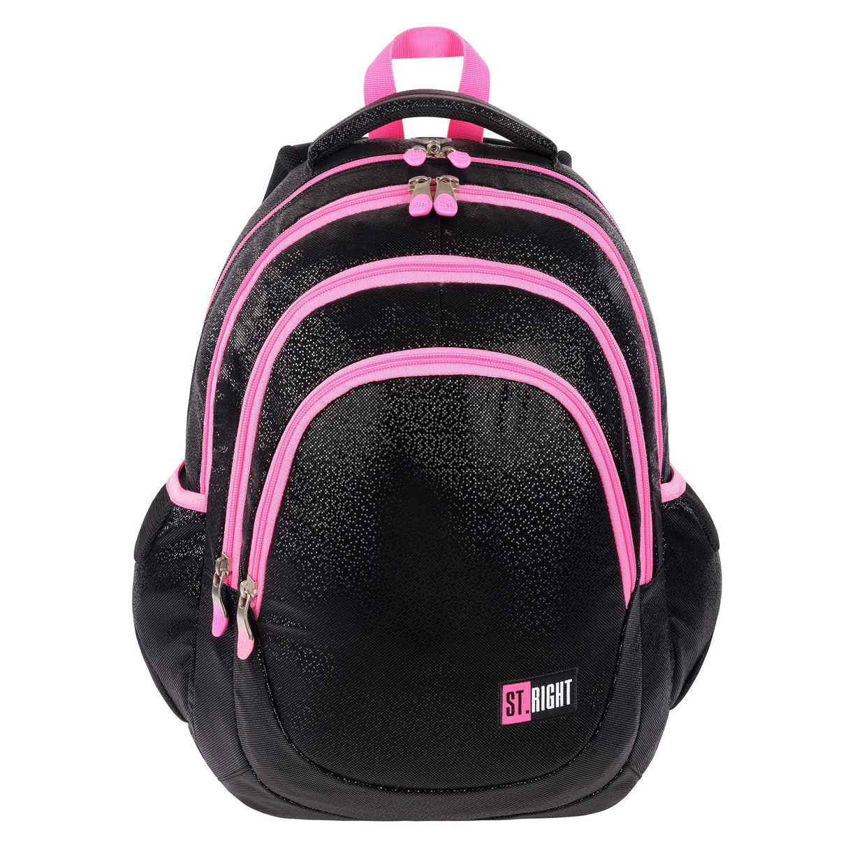 St.Right - Black Glitter - 4 Compartment Backpack - BP6 by St.Right on Schoolbooks.ie