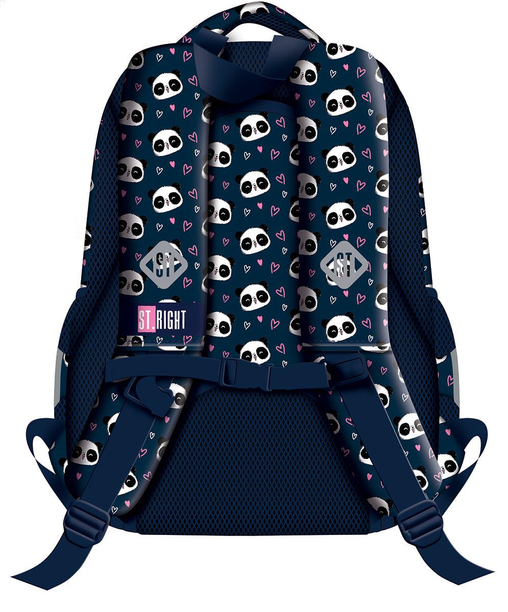 ■ St.Right - Love Panda - 3 Compartment Backpack - BP26 by St.Right on Schoolbooks.ie