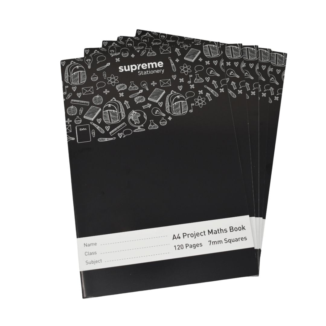 ■ Supreme Stationery - Project Maths Book - A4 - 7mm Square - 120 pages by Supreme Stationery on Schoolbooks.ie