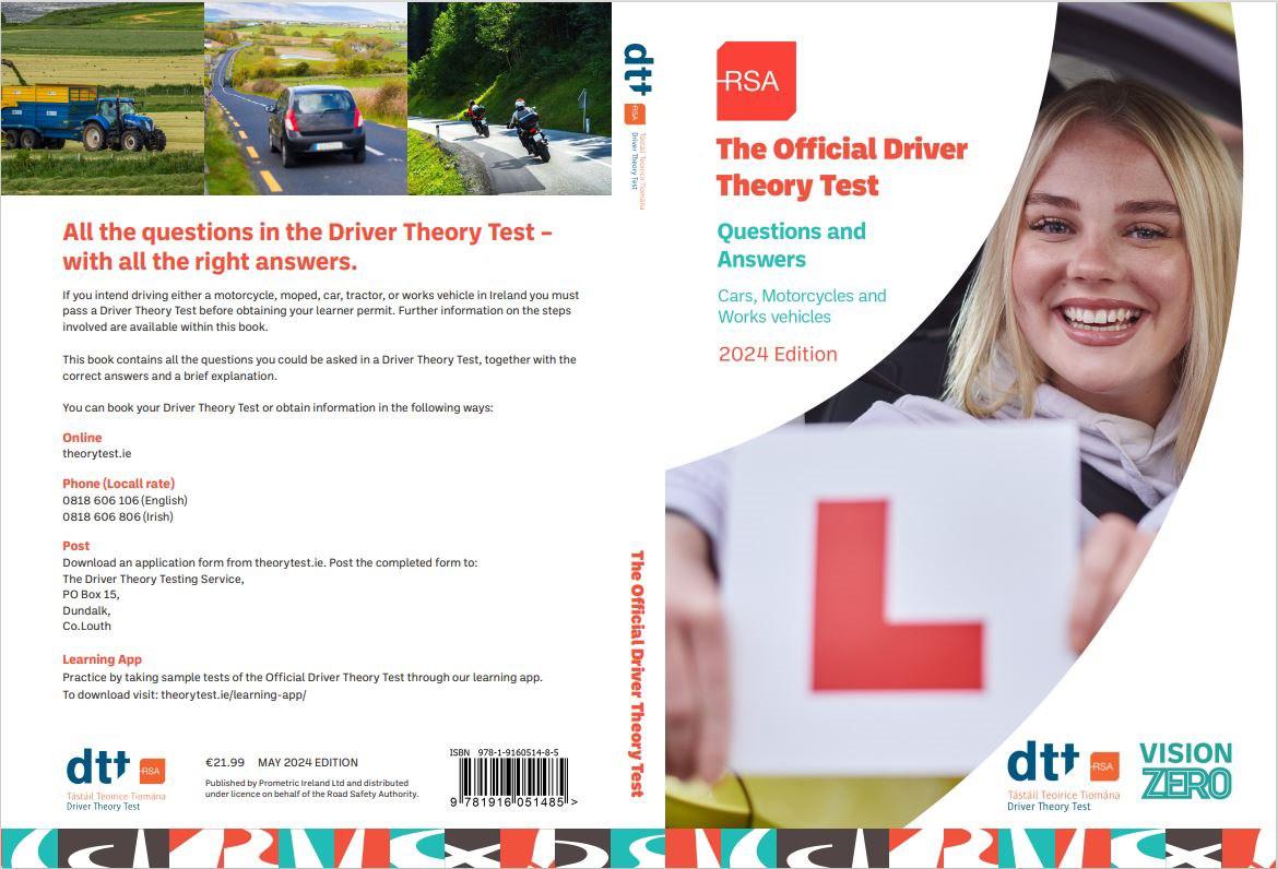 The Official Driver Theory Test - Cars, Motorcycles and Work Vehicles - New Edition (2024) by Prometric Ireland Ltd on Schoolbooks.ie