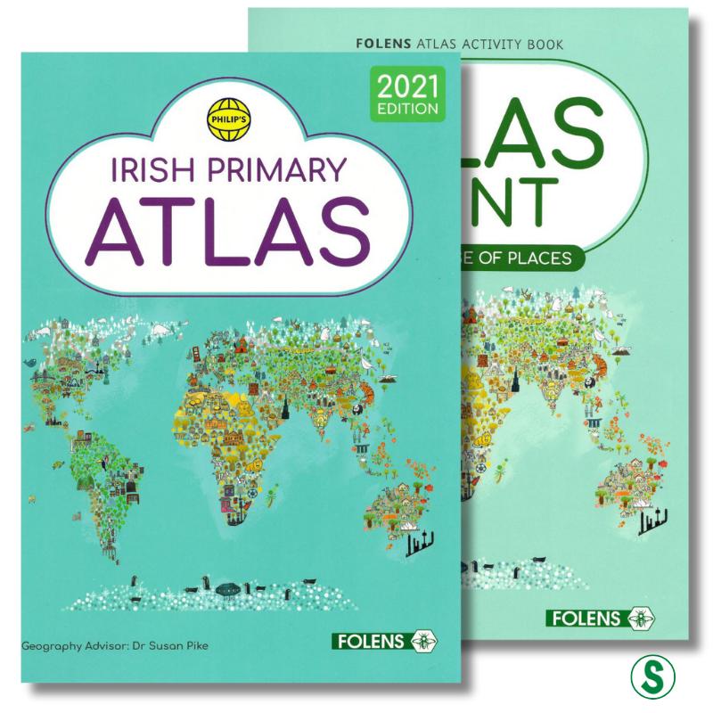 Philip's Irish Primary Atlas - Set (incl Atlas Hunt) - New Edition (2021) by Folens on Schoolbooks.ie