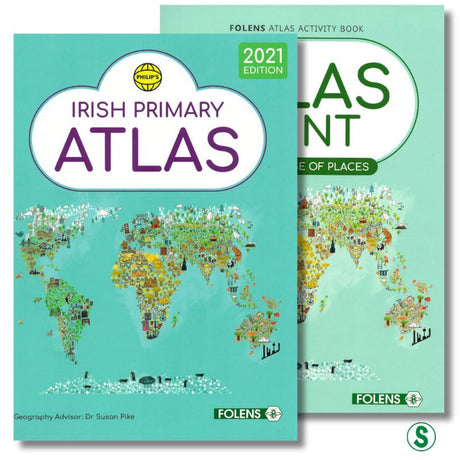 Philip's Irish Primary Atlas - Set (incl Atlas Hunt) - New Edition (2021) by Folens on Schoolbooks.ie