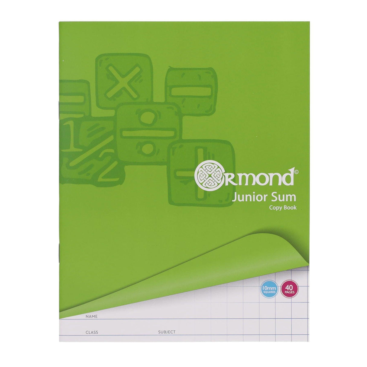 Junior Sum Copy 1cm Square - 40 Page by Ormond on Schoolbooks.ie