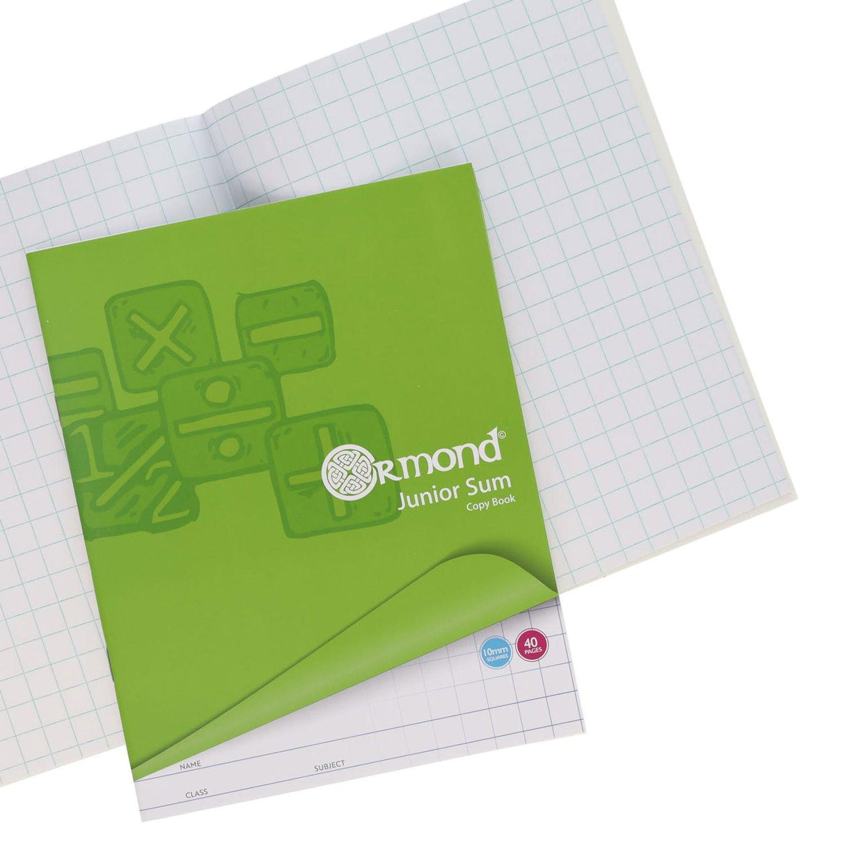 Junior Sum Copy 1cm Square - 40 Page by Ormond on Schoolbooks.ie