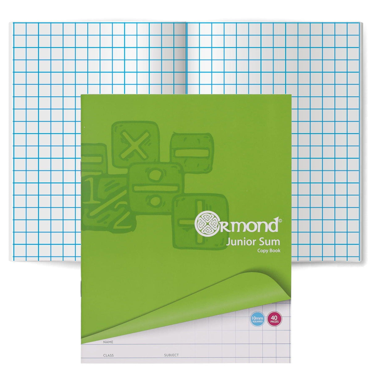 Junior Sum Copy 1cm Square - 40 Page by Ormond on Schoolbooks.ie