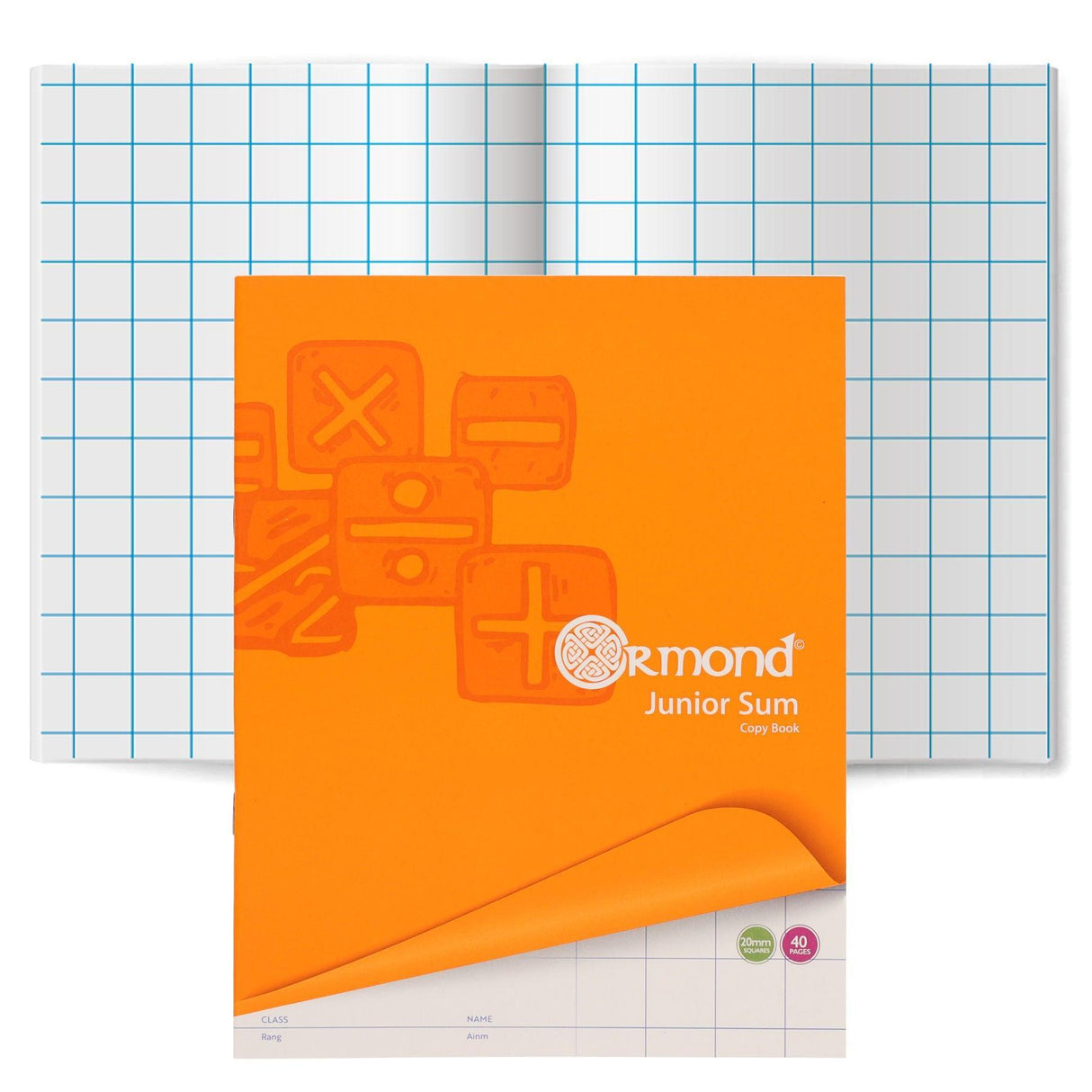 Junior Sum Copy 2cm Square - 40 Page by Ormond on Schoolbooks.ie