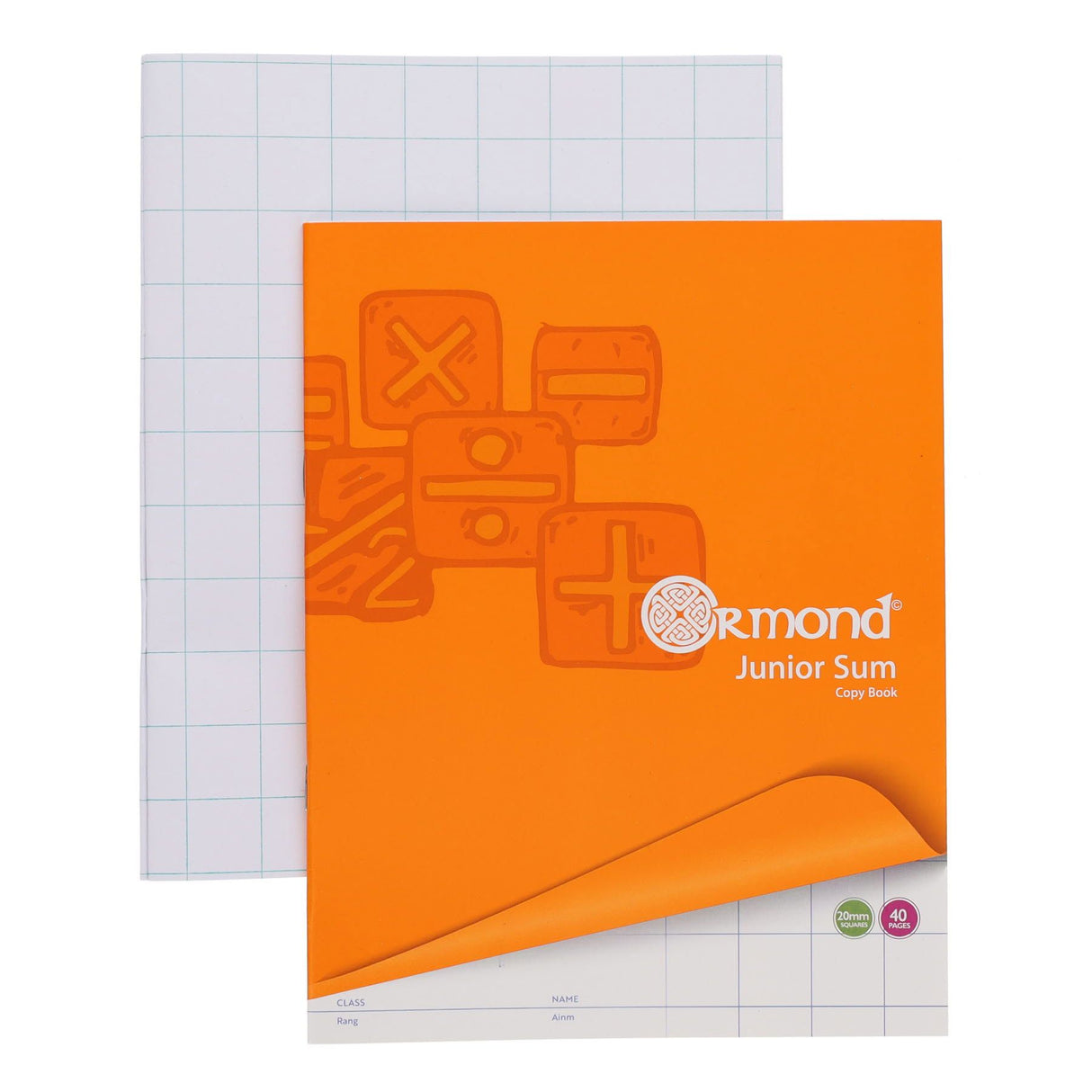 Junior Sum Copy 2cm Square - 40 Page by Ormond on Schoolbooks.ie