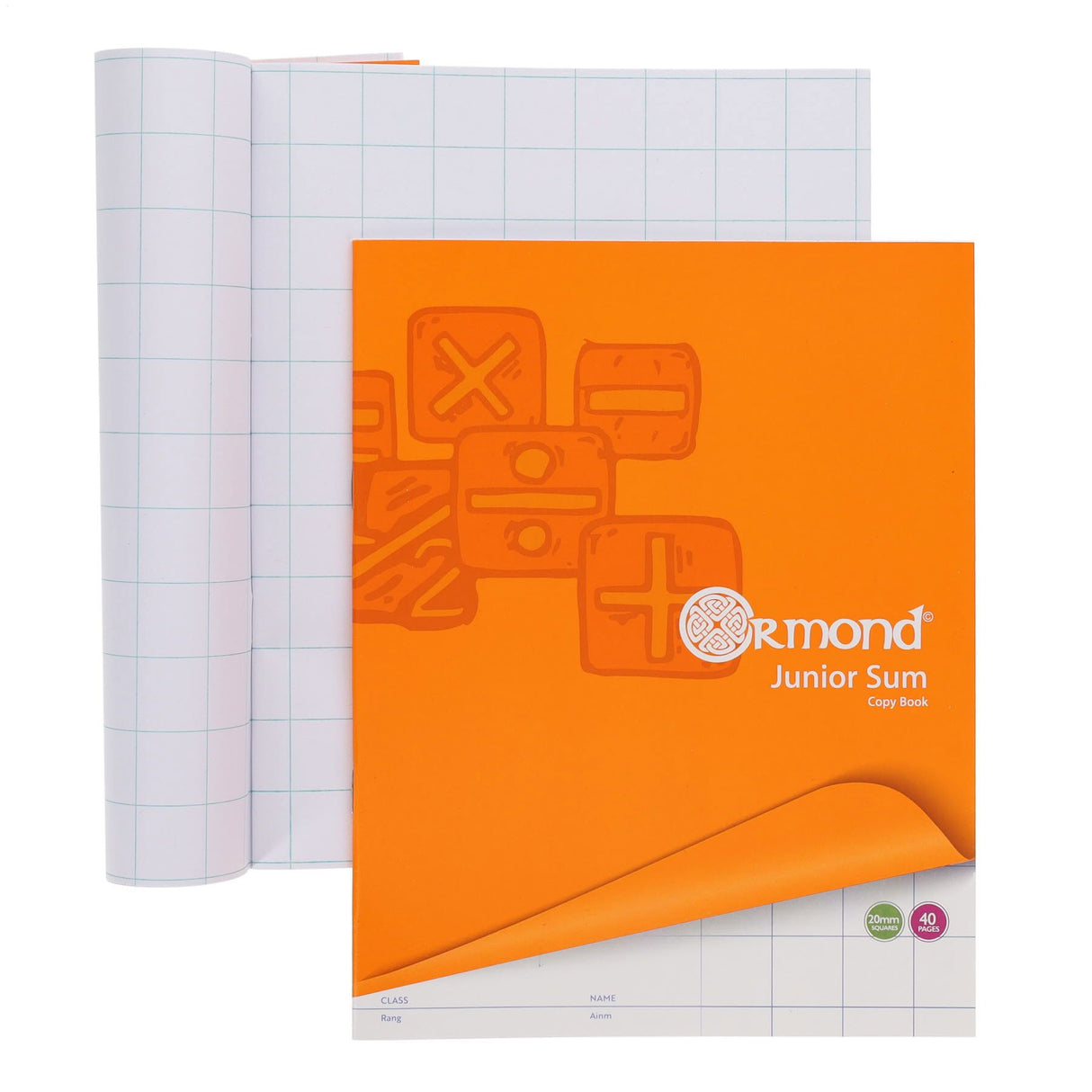Junior Sum Copy 2cm Square - 40 Page by Ormond on Schoolbooks.ie