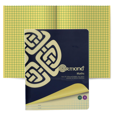 Ormond C3 88 Page Durable Cover - Visual Memory Aid - Sum Copy Book - Yellow by Ormond on Schoolbooks.ie