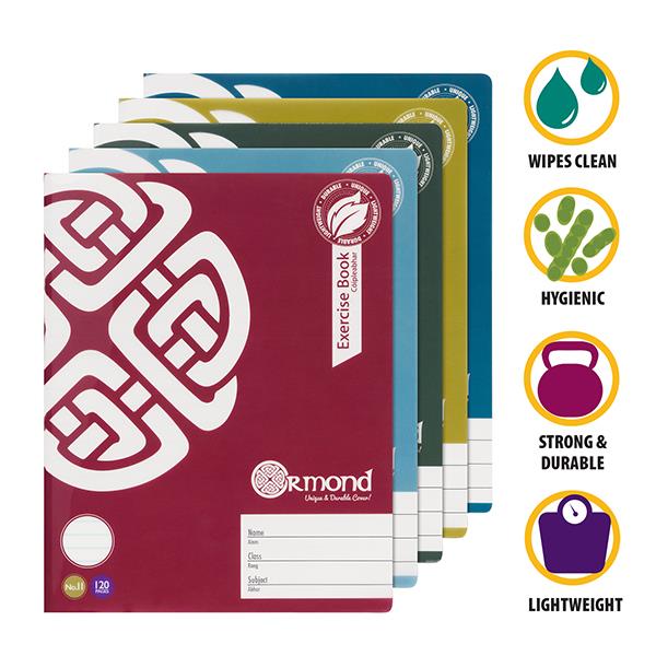 ■ Ormond - Pack of 5x No.11 - 120 Page Durable Cover Copy Books - Bold by Ormond on Schoolbooks.ie