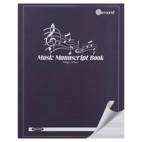 Ormond - 24 Page 12 Stave Music Manuscript Book by Ormond on Schoolbooks.ie